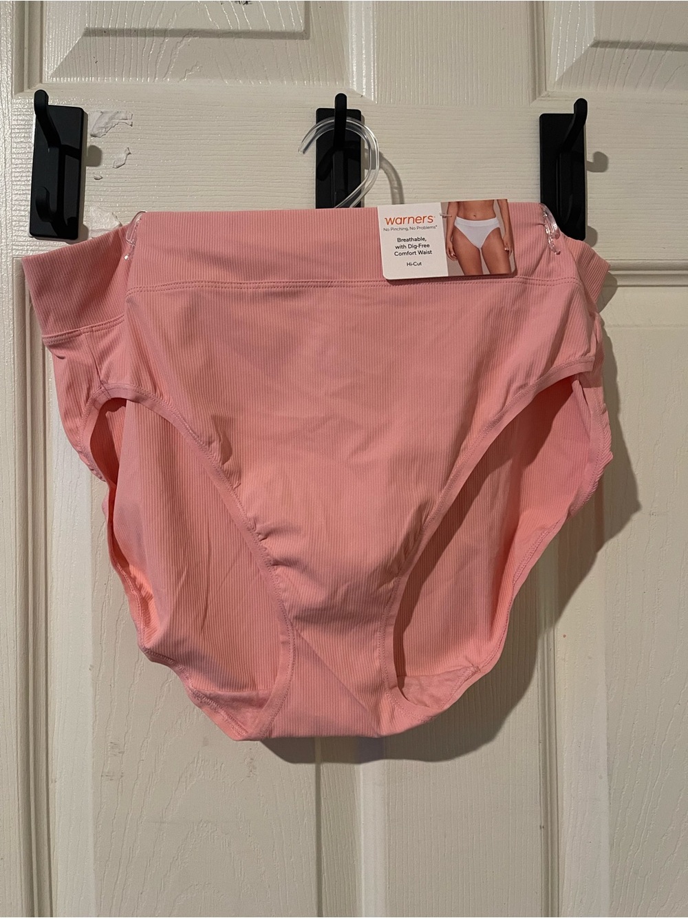 Warner's Pink Ribbed High-Waist Women's Briefs